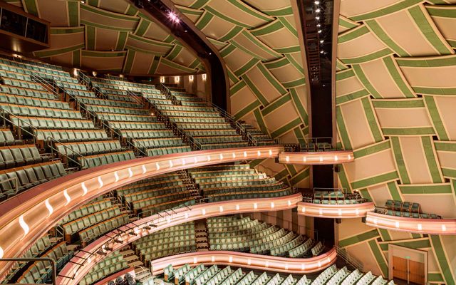 Elevated view of the Silva Concert Hall seating