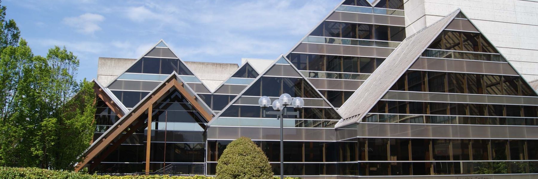 Exterior of the Hult Center in daylight