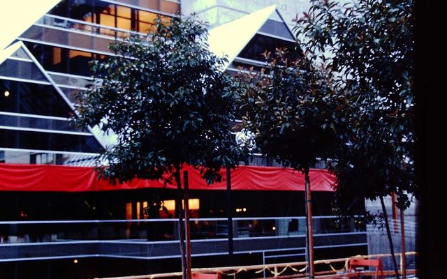 A red bow was placed around the Hult Center for the opening night on September 24, 1982.