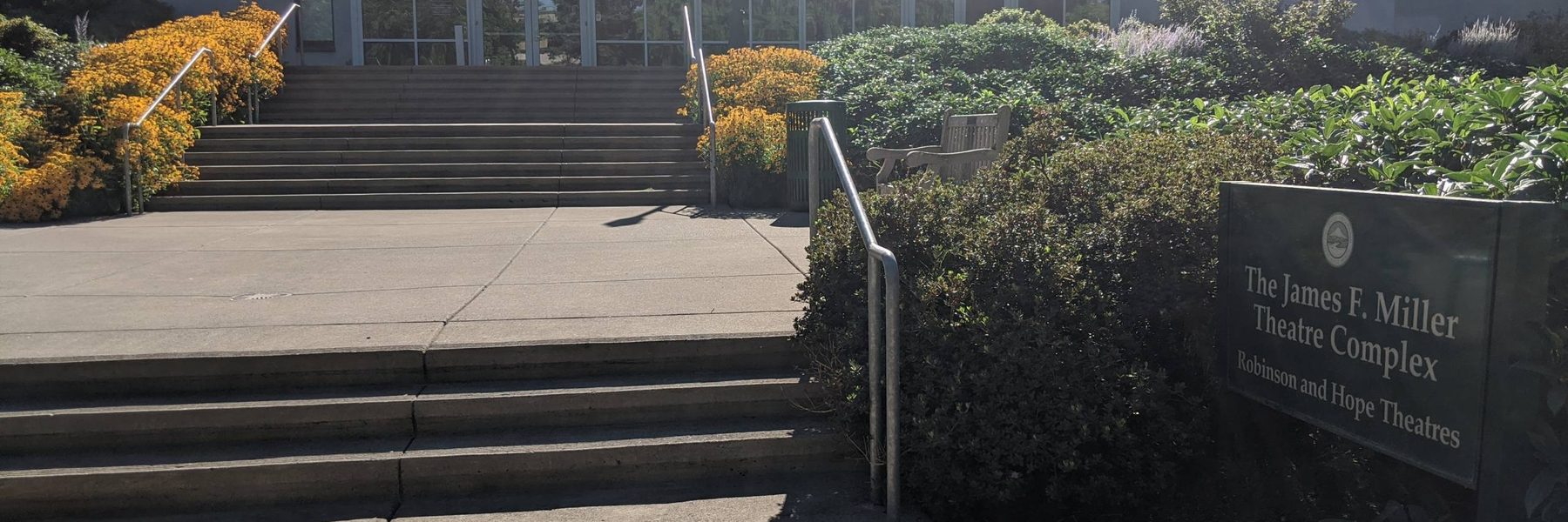Photo of the exterior of the Miller Theatre Complex building on University of Oregon campus