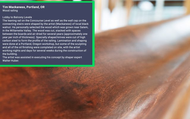 Image of the Wood Railing in the Hult Center