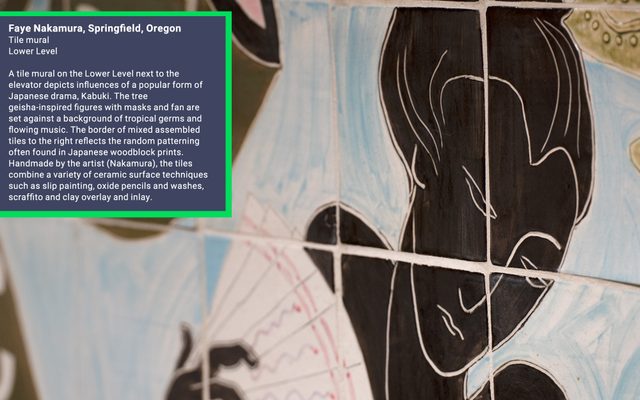 Image of a tile mural inside the Hult Center