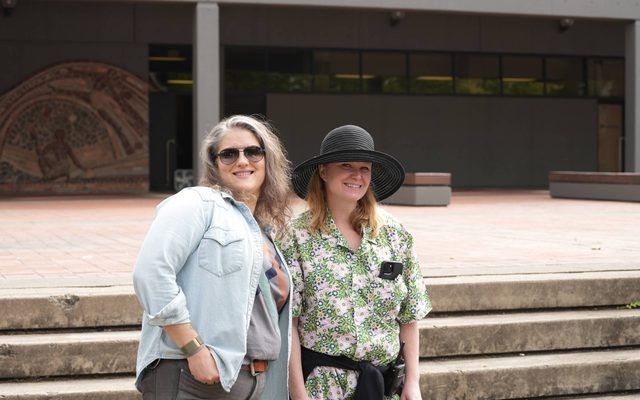 Guests outside the Hult Center