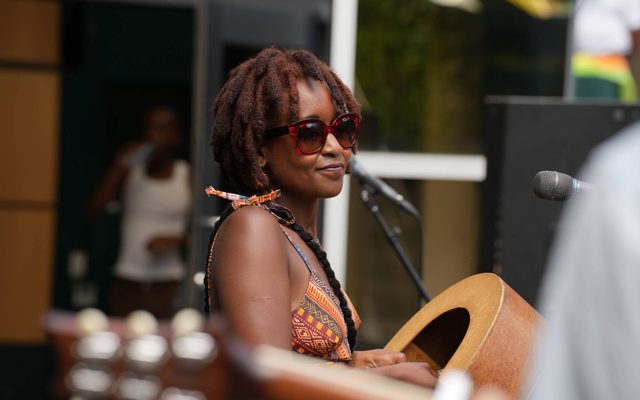 A musician and their instrument